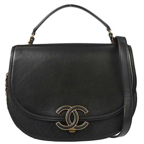 Chanel black calfskin coco - calfskin,