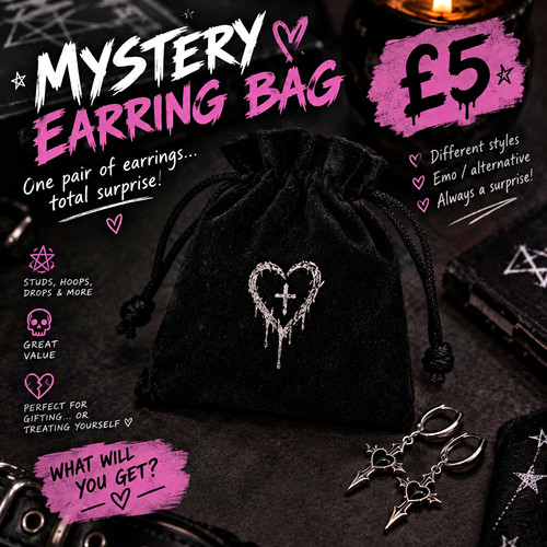 Mystery black earrings mixed - earrings,