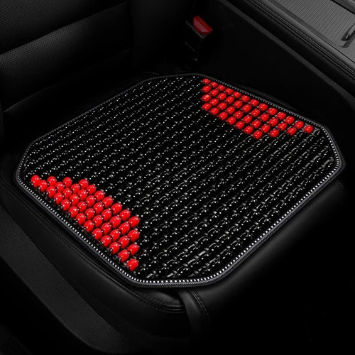 Wooden beaded seat - wooden, cushion