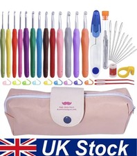 Crochet Hook Set 38 Pack, 13 Pcs Colorful Ergonomic Comfort Rubber Soft Grip UK