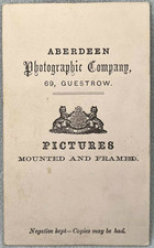 CDV ABERDEEN PHOTOGRAPHIC PICTURE BACK SCOTLAND GENTLEMAN BEARD ANTIQUE PHOTO