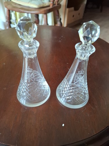 Old cut glass oil - cut,