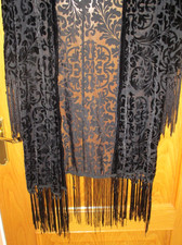 Zara Black Lace Kimono Party Jacket Halloween Festival Boho Evening Wear Size M