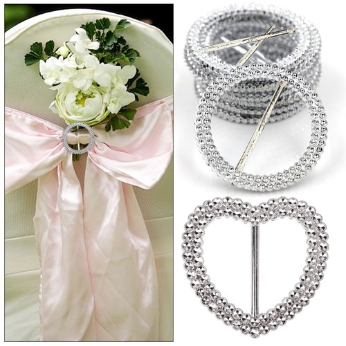 Plastic diamante round heart - plastic, &