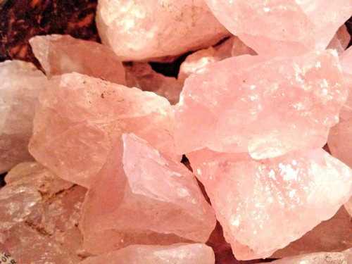 Gem rough rose quartz mineral - rough,