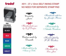 personalised handmade by self inking rubber stamp, logo, christmas cards, names
