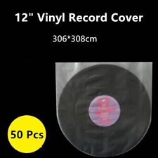 50 Pcs 12" LP Vinyl Record Antistatic Clear Plastic Album Cover Inner Sleeve