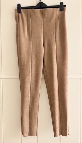 Zara faux suede trousers - trousers, taupe