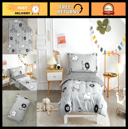 Piece gray toddler - gray, bedding