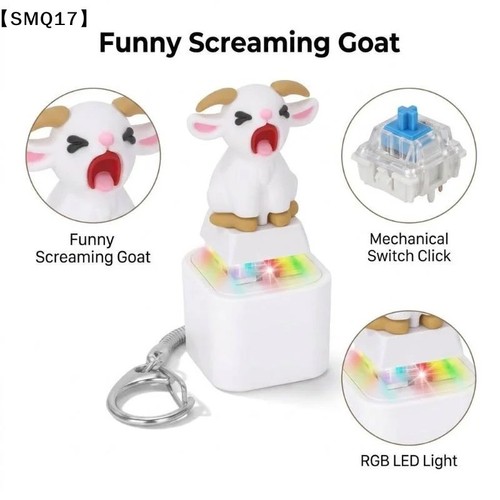 Screaming goat keychain keycap - screaming,