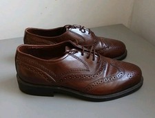 Mens Barratts Brogue Brown Leather  Shoe  8 UK Plus Fit Classic Look 