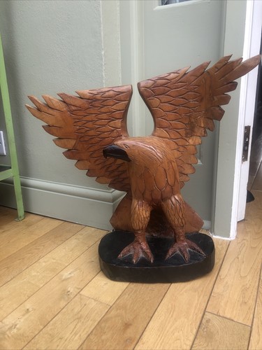 Carved wooden eagle - wooden, sculpture