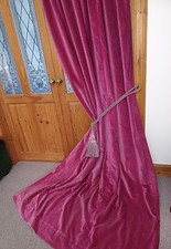 Pink Velvet DOOR Curtain. 101"Drop x 56" Wide. Cleaned. New Tie. Lined. Theatre