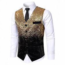 Mens Sequin Waistcoat Jacket