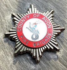 OBSOLETE  COUNTY OF AVON FIRE BRIGADE  CAP BADGE.