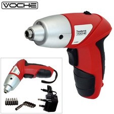 VOCHE® 3.6V CORDLESS RECHARGEABLE ELECTRIC SCREWDRIVER KIT + 12PC BITS & CHARGER