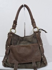 Brown Leather & Suede Slouch