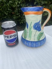 Antique Myott hand painted Tulip Pinch Jug/Pitcher/Vase