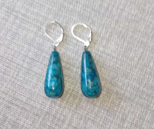 Blue crazy lace agate - blue, pendant