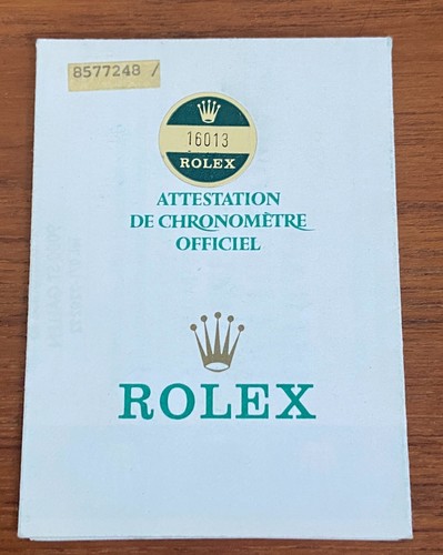 Rolex warranty certificate - rolex,