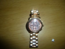 Vintage mens River Island quartz watch. 3 faux dials. Bracelet. WEAR. (D33WB)