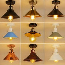 Modern Industrial Vintage Style Ceiling Light Fittings Metal Flush Mounted Lamps