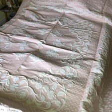 Vintage Bedspread Cotton Pink