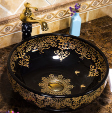 Vintage Black Gold Floral