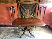 Antique Mahogany English Georgian Period Tilt Top  Breakfast Dining Table C 1820