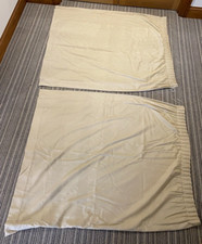 Curtains 2 Beige lined with heading tape Professional made (15/05)*