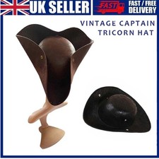 Halloween Renaissance Pirate Hat Vintage Captain Tricorn Hat Masquerade Cosplay