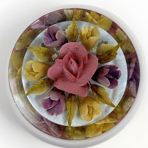 Clear vintage pink rose - clear,