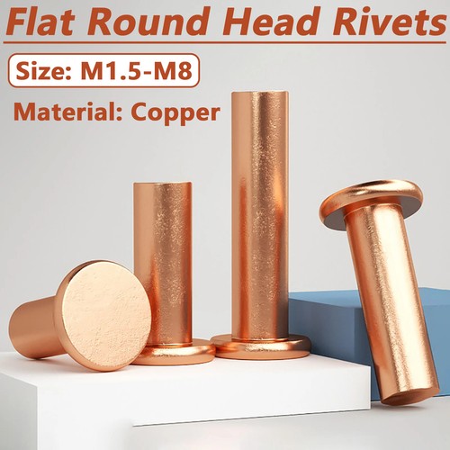 Solid copper flat - round, head