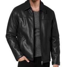 Mens Real Leather Biker Jacket