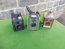 Collection of 3 Brownie box cameras including Kodak