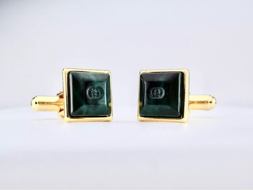 Gucci cufflinks gold green - gucci,