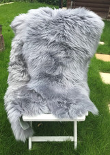 Grey Sheepskin Rug Genuine