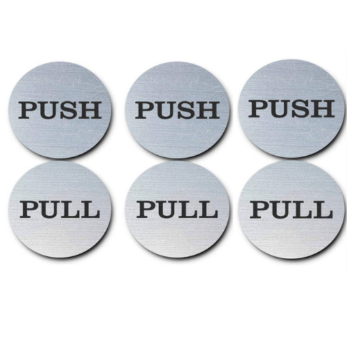 Round push pull door signs - 2",
