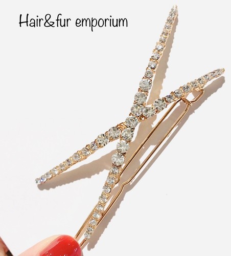 Silver gold criss cross - gold, hair