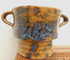 ROTH 2 Handled Pot Vase 1970's West Germany Studio Earthenware Pottery Glazed