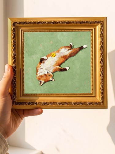 Fox lying back - on, with