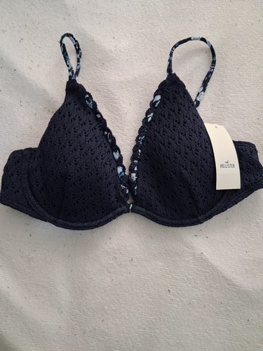 Hollister navy crochet - crochet, floral