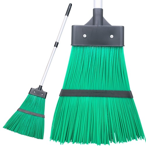 Stiff garden broom - with, handle