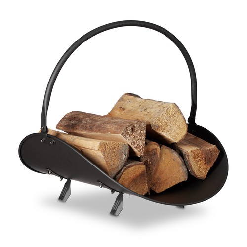 Firewood rack black - , basket