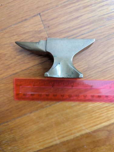 Small antique anvil brass - small,