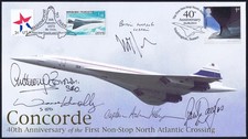 CONCORDE 1stNON-STOP FLT COVER SIGNED WALPOLE/THOMPSON/DOUGLAS/JEALOUS/BROWN#1/1