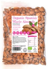 Organic Whole Almonds 1kg Spanish Natural Shelled Raw Dried Nuts Unsalted Kernel
