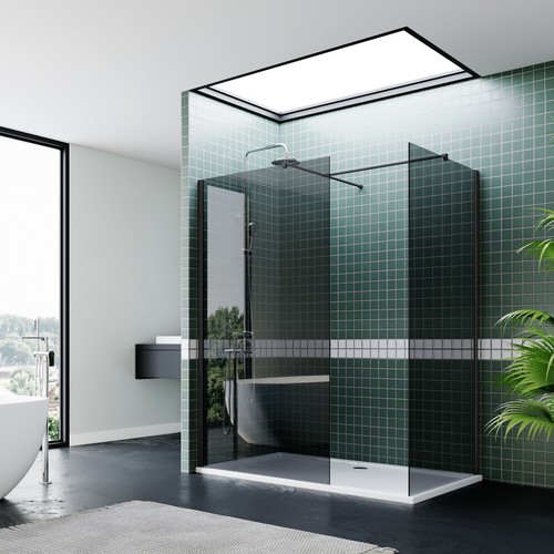 Black walk shower enclosure - in,