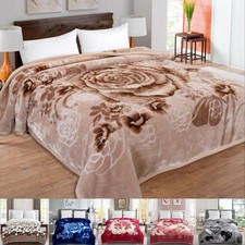 2PLY Heavy Weight Blankets Reversible Bed Throws Soft King Size Comforters