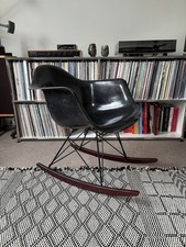 Herman Miller Eames RAR Black Vintage Fibreglass Rocking Arm Chair